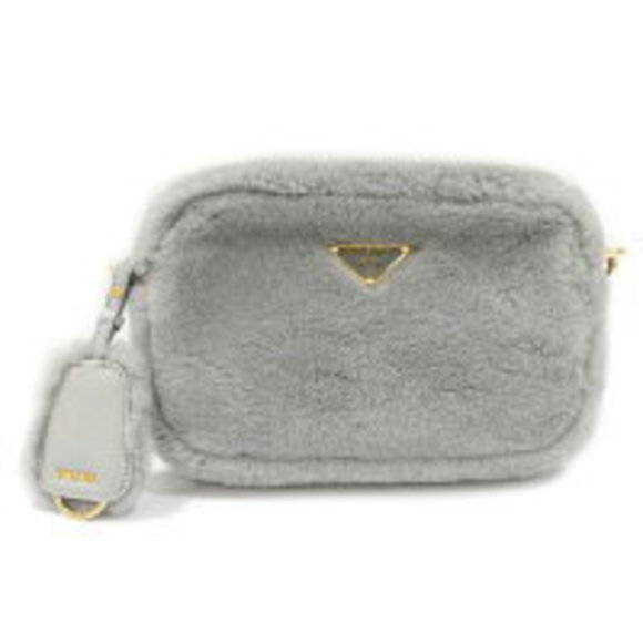 Prada Shoulder Bag Cornflower Blue Shearling - Picture 1 of 8